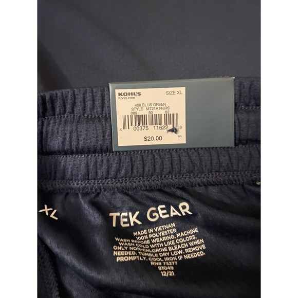 Tek Gear Men Size XL Blue / Green Dry Tek Shorts MT21A146RS New - Picture 2 of 3